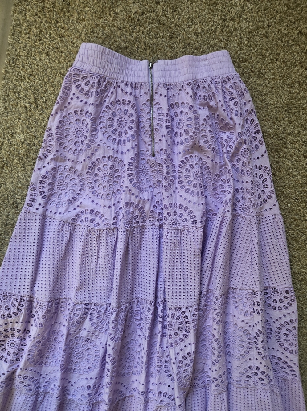 Alice + Olivia Lavender Eyelet Maxi Skirt - Picture 2 of 8
